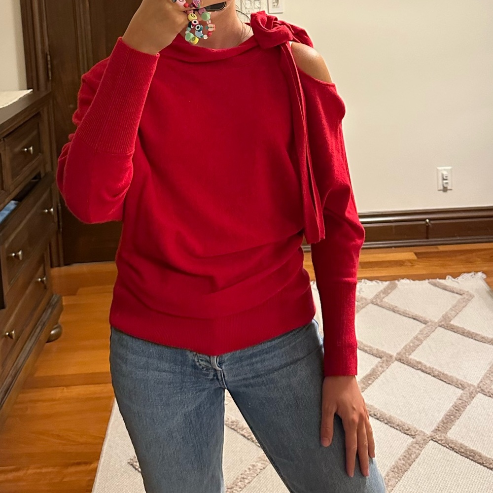 Club Monaco red cashmere sweater